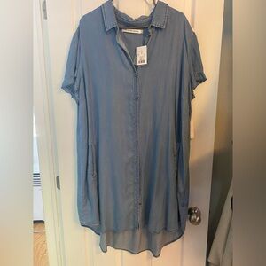 Button Shirt Dress/Duster Size 2X NWT